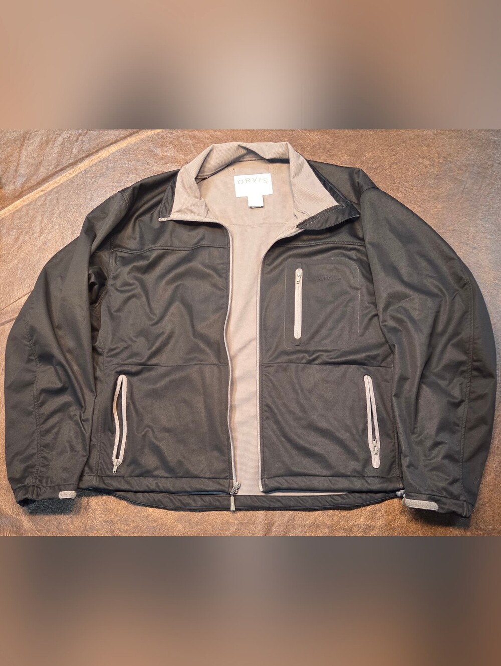 Men's 2XL Zip Up Collared Jacket